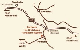 Anfahrtsplan zur Anreise zum Zentrum im Kraichgau - Bonding Psychotherapie - Jeff und Julia Gorden